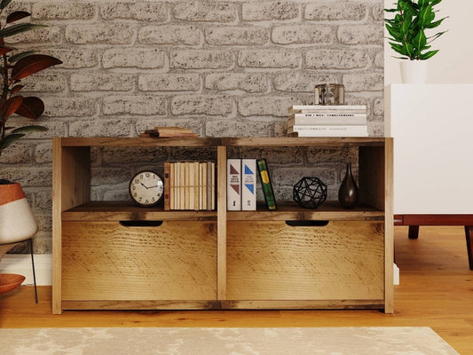 Reclaimed Wood TV/Media Unit with Drawers - Rustic Entertainment Center and Storage Cabinet - Vintage TV unit