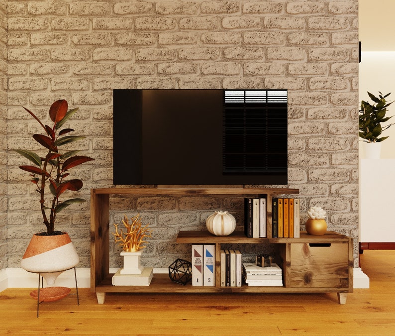 Sustainable Reclaimed Wood Media Console - Compact Multi-Use Entertainment Unit | Artisan-Crafted Eco Chic