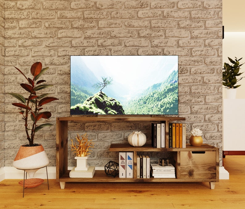 Sustainable Reclaimed Wood Media Console - Compact Multi-Use Entertainment Unit | Artisan-Crafted Eco Chic