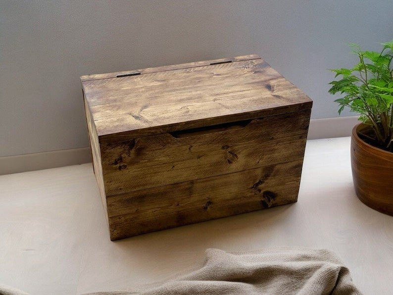 Handmade Reclaimed Solid Wood Blanket Box - Rustic Ottoman Storage | Eco-Friendly, Durable Design -chest