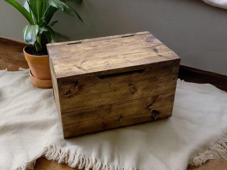 Handmade Reclaimed Solid Wood Blanket Box - Rustic Ottoman Storage | Eco-Friendly, Durable Design -chest