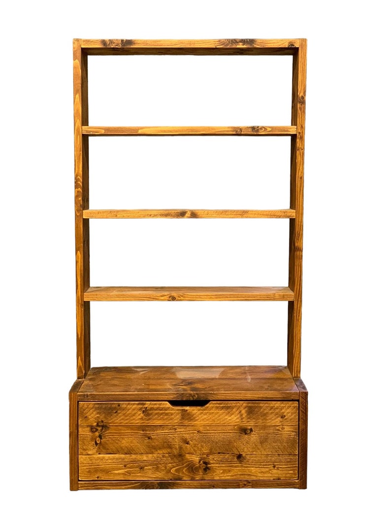 Narrow Reclaimed Wood Bookcase & Shelving Unit - Rustic Scaffold Furniture, Vertical wood bookcase - narrow