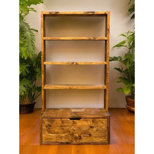 Narrow Reclaimed Wood Bookcase & Shelving Unit - Rustic Scaffold Furniture, Vertical wood bookcase - narrow