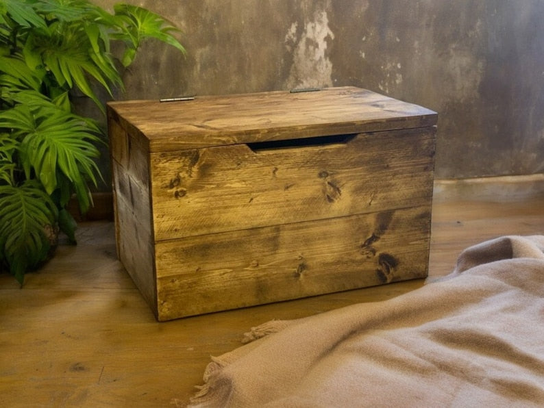 Handmade Reclaimed Solid Wood Blanket Box - Rustic Ottoman Storage | Eco-Friendly, Durable Design -chest