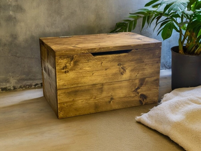 Handmade Reclaimed Solid Wood Blanket Box - Rustic Ottoman Storage | Eco-Friendly, Durable Design -chest