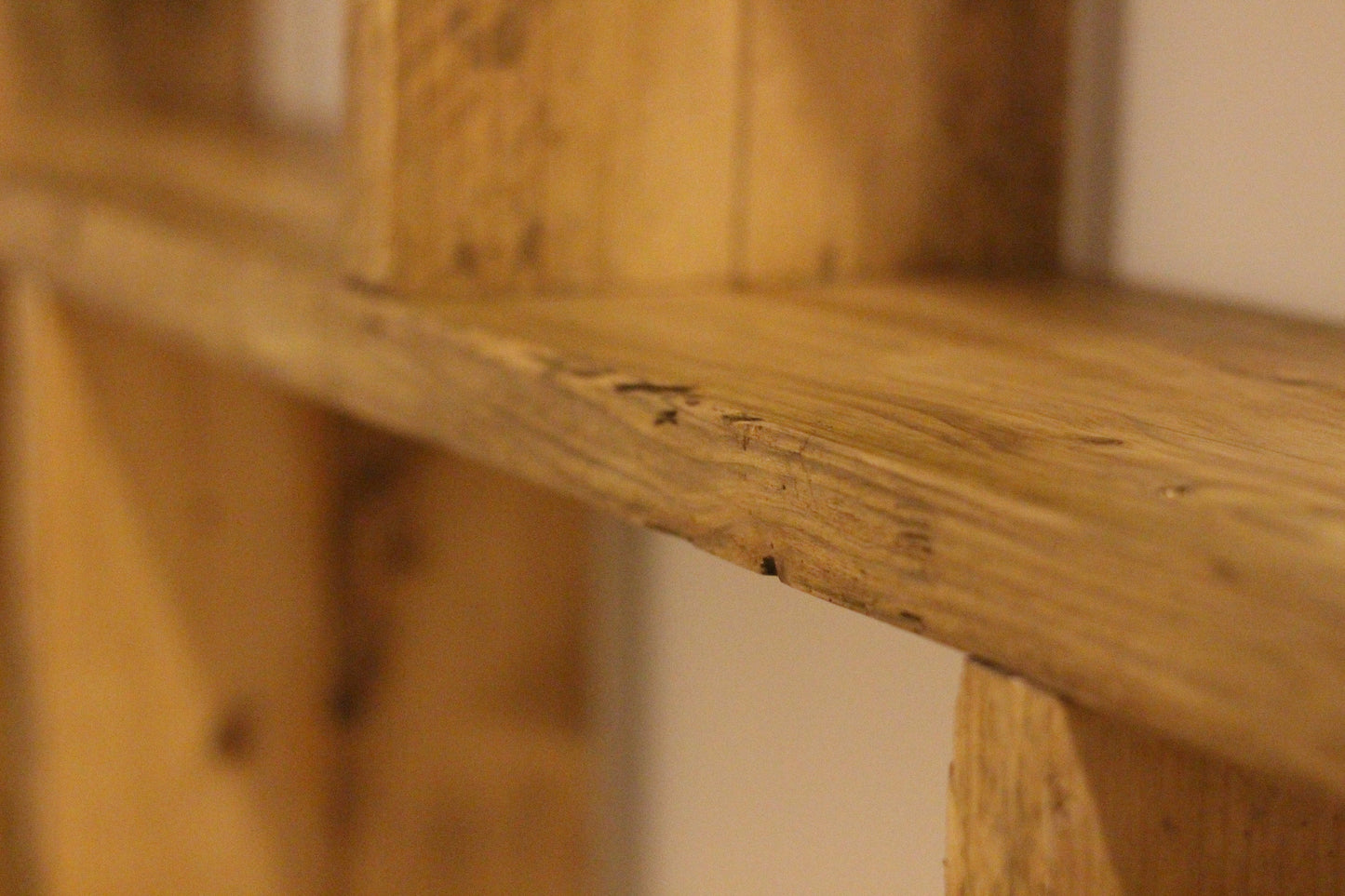 Custom Reclaimed Wood Bookcase | Rustic Scaffold Shelving Unit | Handm ...