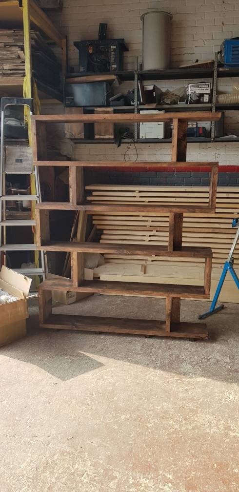 Reclaimed Wood Bookcase / Shelving Unit - scaffold furniture-zigzag