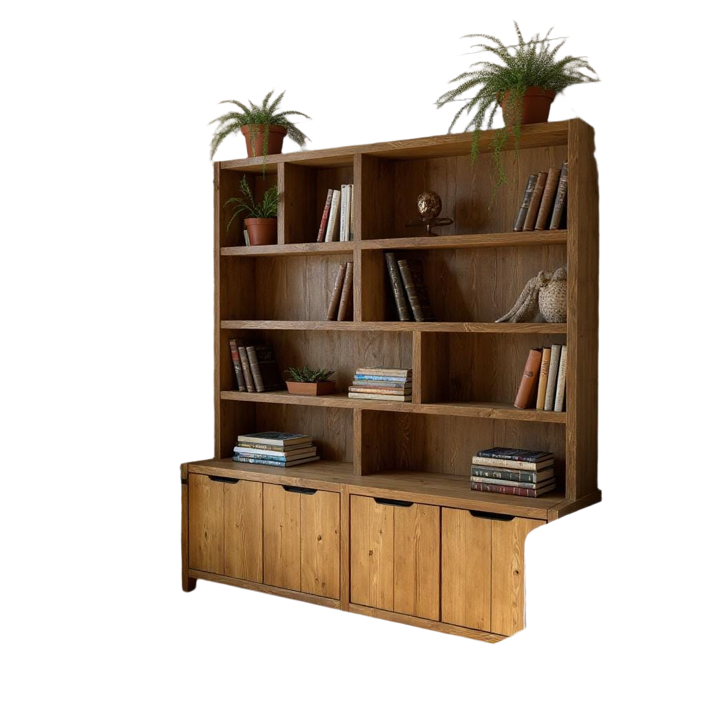 Reclaimed Wood Bookcase / Shelving Units room divider - doorbackingbookcase