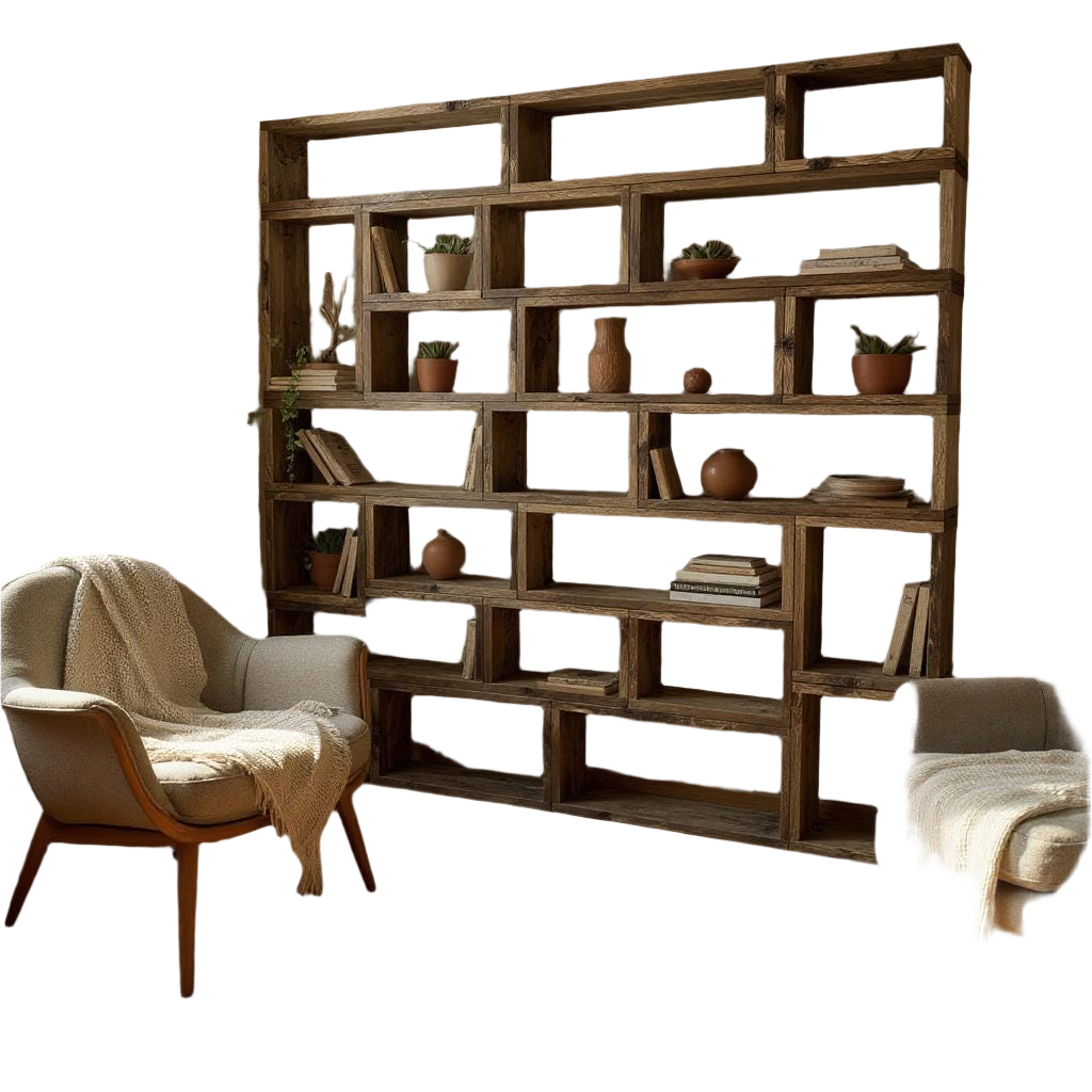 Reclaimed Wood Bookcase / Shelving Unit - scaffold furniture - boxedcubes