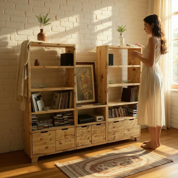 Reclaimed Wood Bookcase / Shelving Units - straightdrawbase