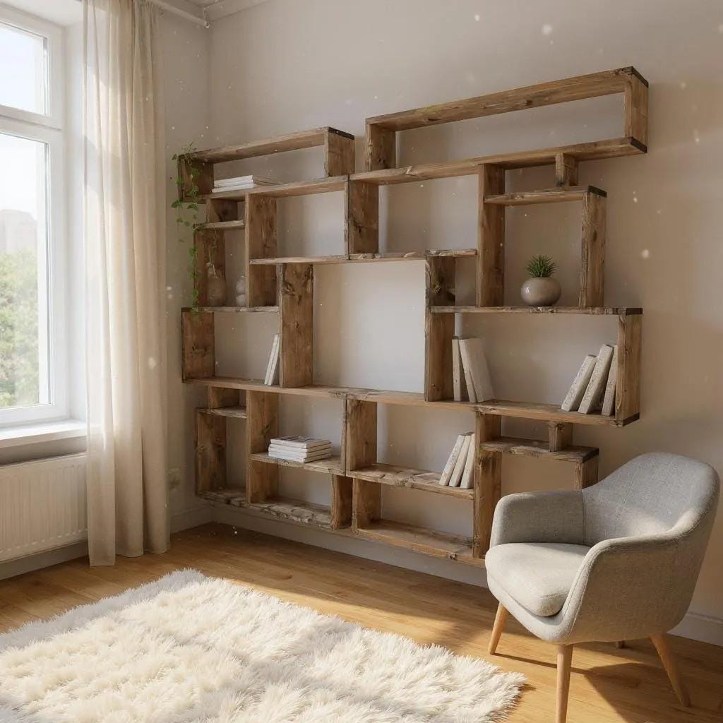 Reclaimed Wood Bookcase / Shelving Units room divider - tvboxestwo