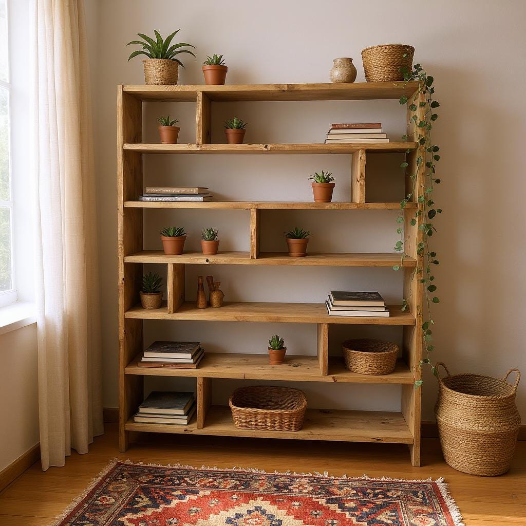 Reclaimed Wood Bookcase / Shelving Unit - scaffold furniture - straightpart