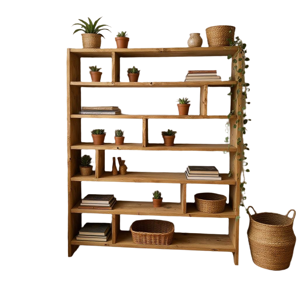 Reclaimed Wood Bookcase / Shelving Unit - scaffold furniture - straightpart