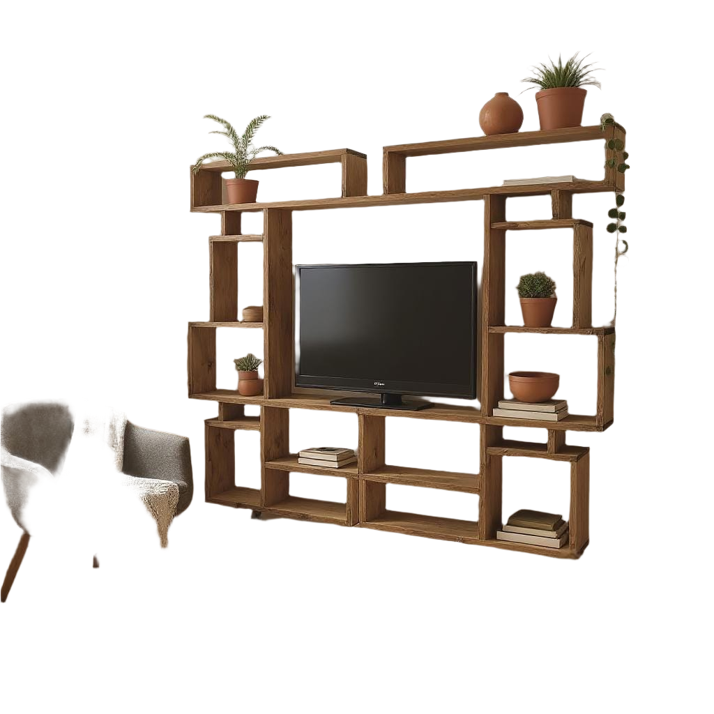 Reclaimed Wood Bookcase / Shelving Units room divider - tvboxestwo