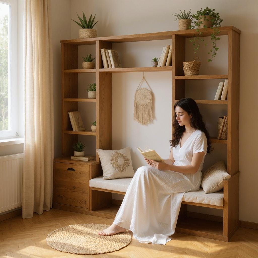 Reclaimed Wood Bookcase / Shelving Units reading nook  - readingnook
