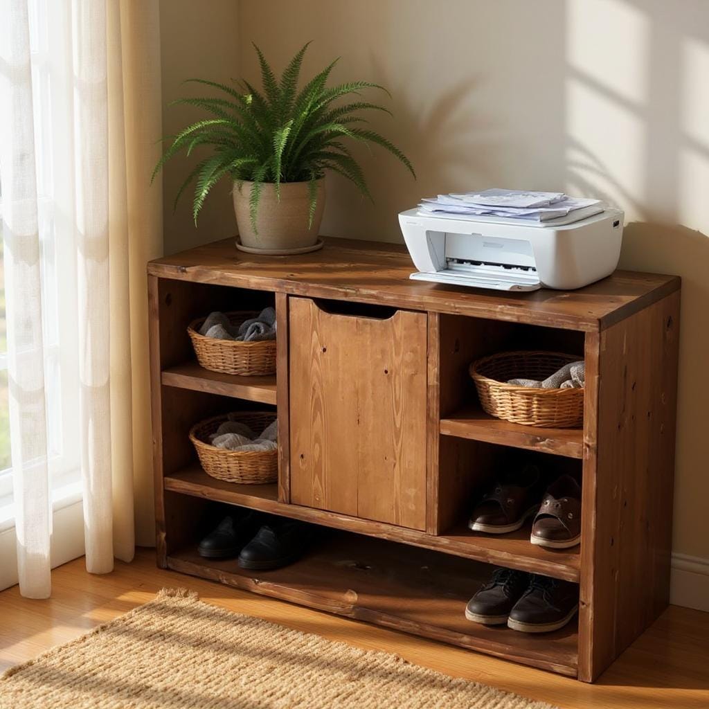media side unit made from reclaimed wood - sidepiece