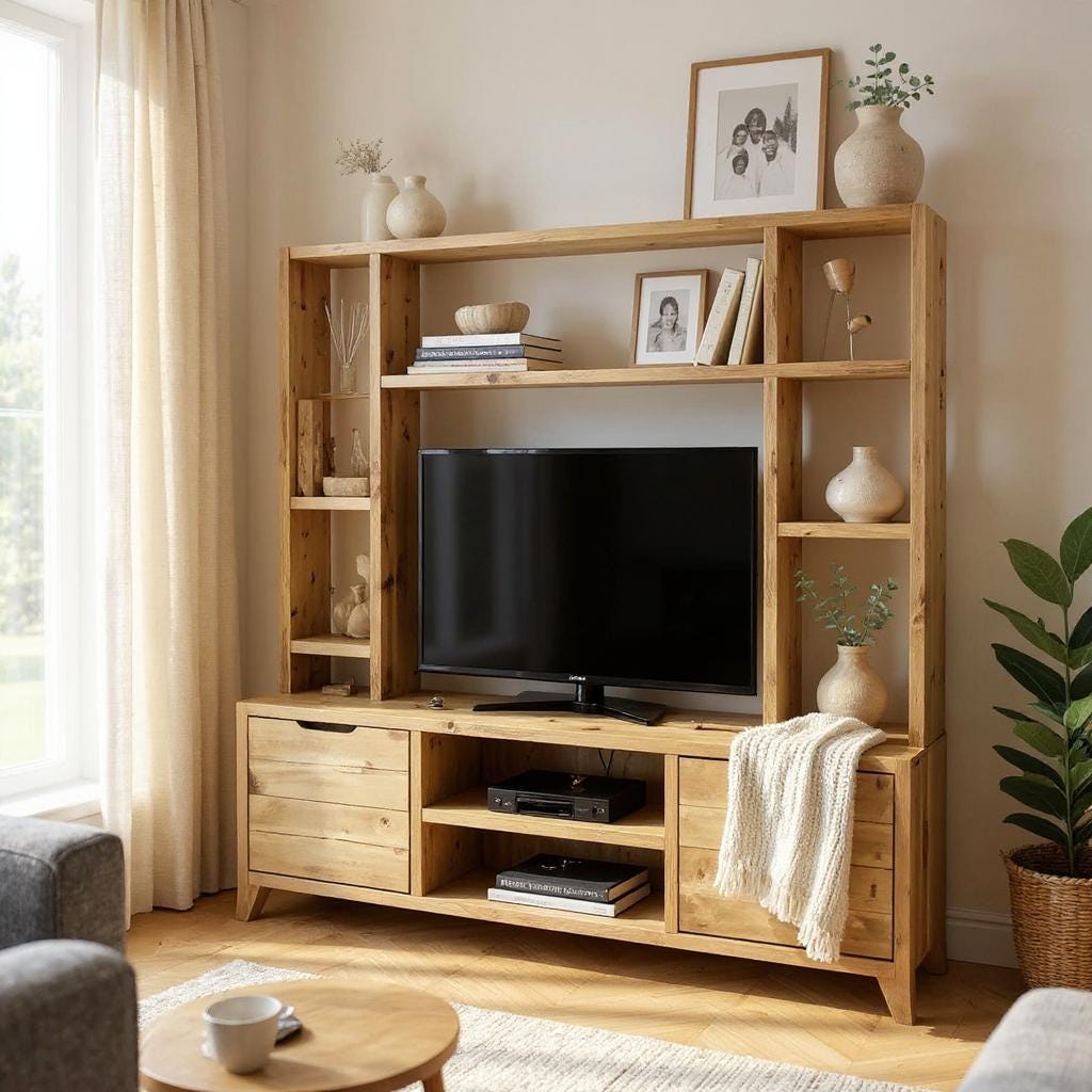 Reclaimed Wood Bookcase / Shelving Units and - entertainment center