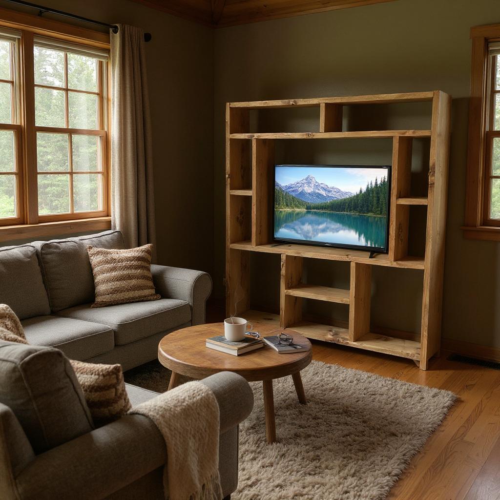 Reclaimed Wood Bookcase | Rustic Scaffold Shelving Unit | Handmade Timber Bookshelf | TV Stand & Media Console Options | Unique Custom Dimensions - tvog