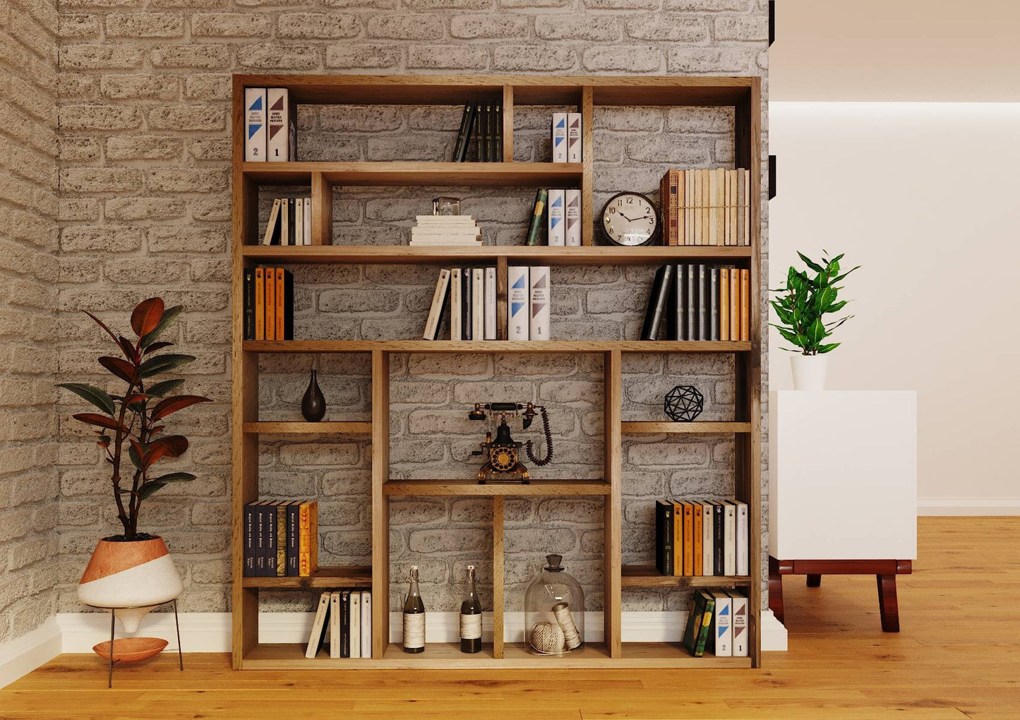 Reclaimed Wood Bookcase - Rustic Shelving Unit | Handmade Bookshelf | Storage Solution - og